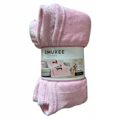 Koce i narzuty dla dzieci - Świąteczny koc 130x170 cm różowy PIESKI jamniki - miniaturka - grafika 1