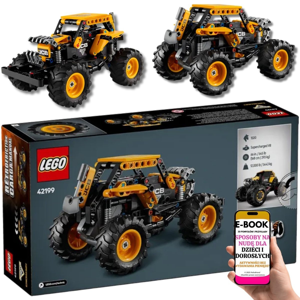 LEGO Technic DIGatron 42199 – ZESTAW IDEALNY NA PREZENT Monster Truck z łyżką i ogromnymi oponami + EBOOK-3