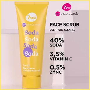 7DAYS Beauty My Beauty Week Soda Facial Deep Pore Cleanse & Scrub 80 ml - Kosmetyki do demakijażu - miniaturka - grafika 2