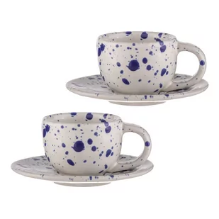 Biało-niebieskie kamionkowe filiżanki na espresso zestaw 2 szt. 100 ml Carnival – Ladelle - Filiżanki - miniaturka - grafika 1