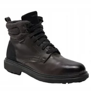 Botki męskie - Geox Faloria Buty Męskie Czarne Skórzane 41 Ż1E - miniaturka - grafika 1