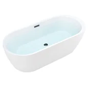 Wanny - Wanna wolnostojąca biała przelew i korek czarny 150 cm Porto Hydrosan - miniaturka - grafika 1