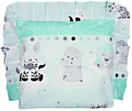 Kołdry i poduszki dla dzieci - Poduszka bawełniana jaś jasiek dziecięcy antyalergiczna 40x40cm - ZEBRA ŻYRAFA MIĘTA - miniaturka - grafika 1