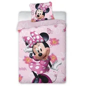 Pościel dla dzieci - Pościel 140x200 Myszka Minnie różowa bawełniana - miniaturka - grafika 1