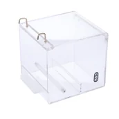 Klatki i wyposażenie dla ptaków - TIAKI akrylowy karmnik dla ptaków No-Mess - Rozmiar S (dł. x szer. x wys.): 13 x 14 x 13 cm - miniaturka - grafika 1