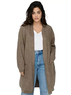 ONLY Carmakoma Curvy damska kurtka z dzianiny z długim rękawem, Caribou/Szczegóły: melanż, XL - Kurtki damskie - miniaturka - grafika 1