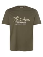 Koszulki męskie - Jack & Jones - T-shirt męski  JORSplash  duże rozmiary, zielony - miniaturka - grafika 1