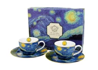 Filiżanki - Filiżanki do espresso porcelanowe ze spodkami DUO Starry Night Vincent Van Gogh 90 ml 2 szt - miniaturka - grafika 1