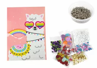 Zestaw DIY Cekiny Szpilki Lama Ramka Kolorowy - Zabawki kreatywne - miniaturka - grafika 2