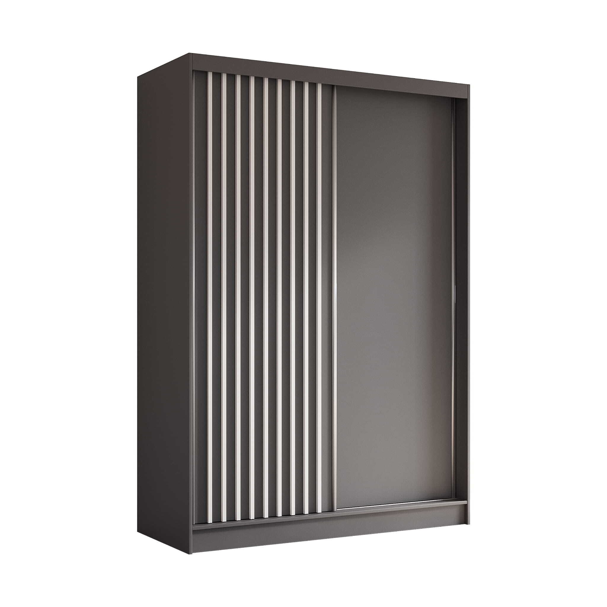 AGMAT szafa z drzwiami przesuwnymi Nevada, szafa z 2 drzwiami, nowoczesna szafa w kolorze: grafit, szafa w rozmiarze: 150 x 216 x 61 cm