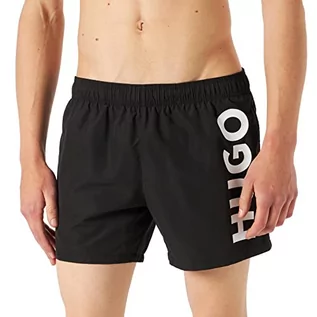 Kąpielówki męskie - HUGO Męskie szorty kąpielowe ABAS z pionowym logo, New - Black1, XXL - grafika 1