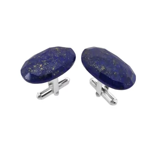 Spinki do mankietów Lapis Lazuli owal (S1156) Srebro [925] - Spinki do mankietów i krawatów - miniaturka - grafika 1