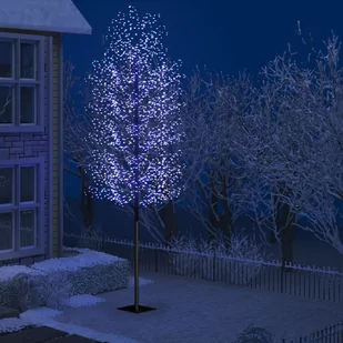 vidaXL Drzewko świecące na niebiesko, 2000 LED, kwiat wiśni, 500 cm - Oświetlenie świąteczne - miniaturka - grafika 1