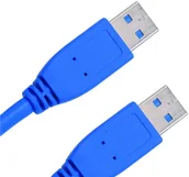 Kable USB - JOUJYE CC 130-2,0m USB3.0 Kabel SteckerA/A Blau Kupferleitung AWG30 bis 5GBit/s 3-fache Abschirmung u. dichter Geflechtschirm - miniaturka - grafika 1