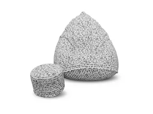 Pufa sako XXXXL worek + gratis biała czarne napisy - Pufy i podnóżki - miniaturka - grafika 1