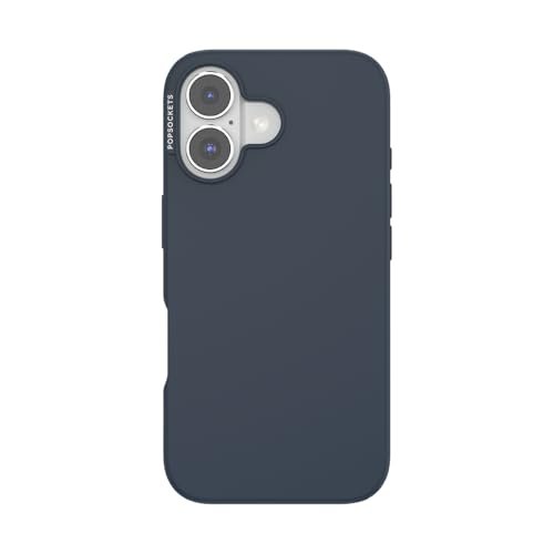 PopSockets Etui na iPhone'a 16 kompatybilne z MagSafe, etui na telefon iPhone 16, kompatybilne z bezprzewodowym ładowaniem - granatowe