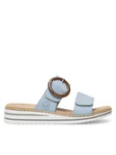 Klapki i japonki damskie - Rieker Klapki V0692-10 Niebieski - miniaturka - grafika 1