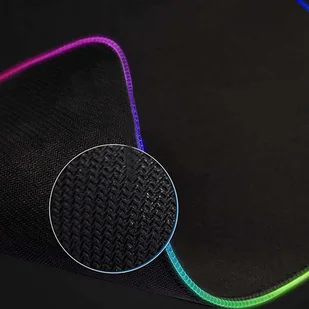 Podkładka pod mysz na biurko Gamingowa podświetlenie LED 35x25cm Black - Podkładki pod mysz - miniaturka - grafika 9