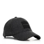 Czapki damskie - Męska czapka z daszkiem i naszywką czarna - miniaturka - grafika 1