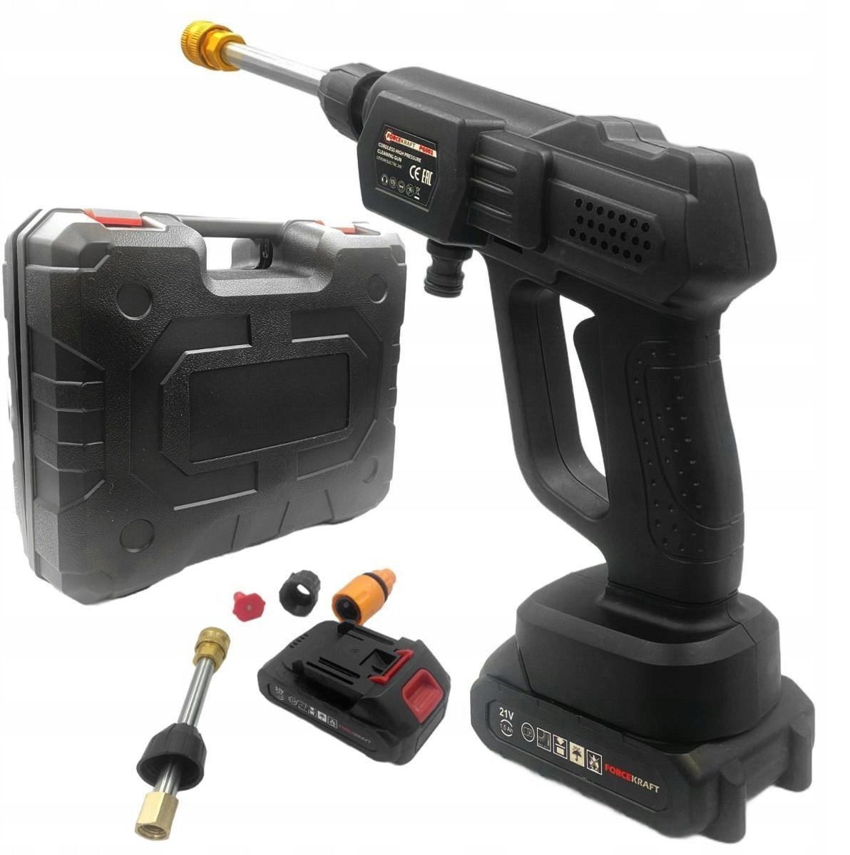 Forcekraft Myjka ciśnieniowa akumulatorowa 15 bar, 21V, 1500mAh