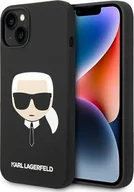Etui i futerały do telefonów - Karl Lagerfeld Etui Karl Lagerfeld KLHCP14MSLKHBK Apple iPhone 14 Plus hardcase czarny/black Silicone Karl`s Head - miniaturka - grafika 1