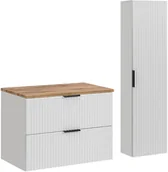 Meble łazienkowe - Zestaw meblowy 80cm z blatem i Szafką wysoką - miniaturka - grafika 1