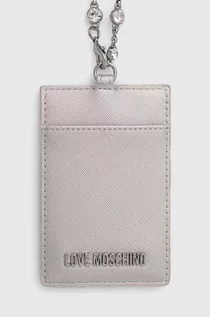 Portfele - Love Moschino etui na karty kolor srebrny - grafika 1