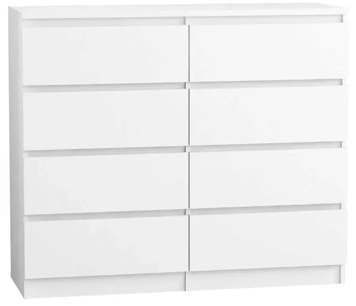 Komoda 100 cm 8 szuflad biała