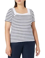 Koszulki i topy damskie - Armor Lux Damska koszulka Marinière Encolure Carrée Rivage, biały/granatowy deep, 46 PL - miniaturka - grafika 1