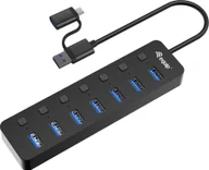 Huby USB - HUB USB Equip Equip USB-Hub 7-Port 3.2 ->7x3.2 5Gbps m.Netzteil sw - miniaturka - grafika 1