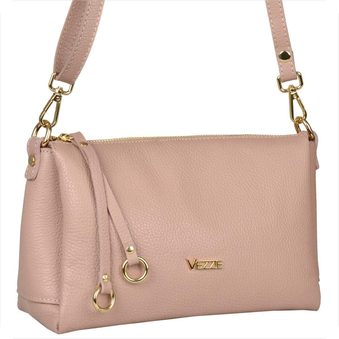 VEZZE torebka listonoszka róż pudrowy skóra naturalna włoska