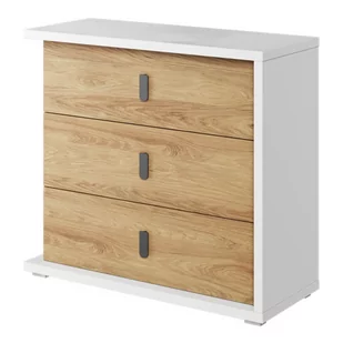 Komoda skandynawska SIMI MS-04 biały / hikora naturalna - Komody - miniaturka - grafika 1
