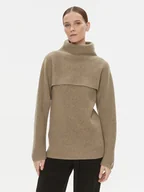 Swetry damskie - Calvin Klein Golf K20K205986 Brązowy Relaxed Fit - miniaturka - grafika 1