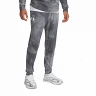 Spodnie sportowe męskie - Męskie spodnie dresowe Under Armour Rival Terry AOP Jogger Q1 Rozmiar: XL / Kolor: szary - miniaturka - grafika 1