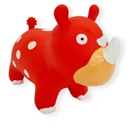 Skoczki dla dzieci - Skoczek na 2 latka Gumowy Pompowany Premium Nosorożec Czerwony - miniaturka - grafika 1