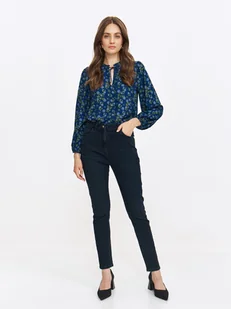 Granatowe jeansowe rurki damskie - Spodnie damskie Granatowe jeansowe rurki damskie - Spodnie damskie - miniaturka - grafika 1