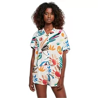 Koszule damskie - Urban Classics Damska koszula z wiskozy Resort, biały piasek owocowy, XL - miniaturka - grafika 1