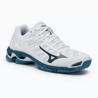 Buty sportowe męskie - Buty do siatkówki Mizuno Wave Voltage white/sailor blue/silver - miniaturka - grafika 1