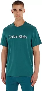 Koszulki męskie - Calvin Klein Koszulka męska S/S Crew Nk, Atlantic Deep, L - grafika 1