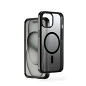 Etui i futerały do telefonów - Hama Etui na telefon komórkowy Extreme Protect do iPhone 15 i MagSafe (D3O Bumper, odporne na uderzenia, upadki, nietłukące, magnetyczne etui do ładowania indukcyjnego, gradient) czarne - miniaturka - grafika 1