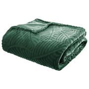 Atmosphera Koc na łóżko kanapę narzuta do salonu efekt liści palmy 3D kolor zielony 220 x 240 cm B07TST8XP