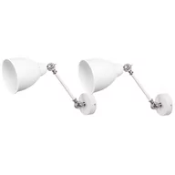 Lampy ścienne - Beliani Kinkiet Zestaw 2 lamp ściennych metalowych biały MISSISSIPPI 233665 - miniaturka - grafika 1