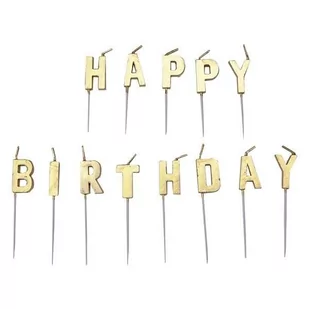Świeczki Happy Birthday Zlote - Dekoracje i nakrycia stołu na imprezę - miniaturka - grafika 1