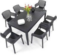 Meble ogrodowe - KETER Zestaw mebli ogrodowych ELISA/GIRONA 6+1 dla 6 osób grafitowy - miniaturka - grafika 1