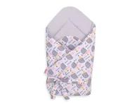 Rożki i beciki - Dwustronny rożek dla niemowląt miękki z wiązaniem- jeżyki szare - miniaturka - grafika 1