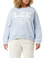 Bluzy damskie - Lee Bluza damska, niebieska (Shy Blue), rozmiar S - miniaturka - grafika 1