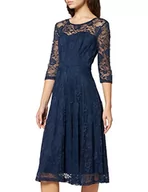 Sukienki - Oliceydress Sukienka midi o linii A, Wielokolorowa (granatowa), XXS - miniaturka - grafika 1