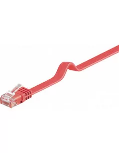 Goobay 96400 " Cat 6" płaski kabel pośredniczący Kat "," U/UTP, 1 m Czerwony/czarny 96400 - Kable miedziane - miniaturka - grafika 1