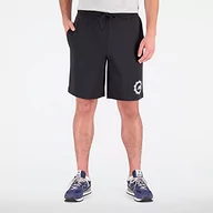 Spodenki damskie - New Balance Męskie sportowe sezonowe szorty frotte, Czarny, S - miniaturka - grafika 1