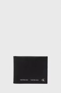 Portfele - Calvin Klein Jeans Jeans portfel skórzany męski kolor czarny - grafika 1